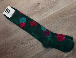 Sock it to me Knee High Christmas Socks NEW Shimmer Ornaments thumbnail 1
