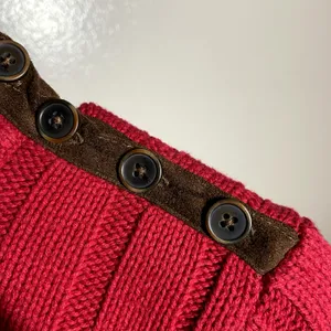 Lauren Ralph Lauren Jeans Turtleneck Sweater Ribbed Knit Fitted Red Petite M thumbnail 2