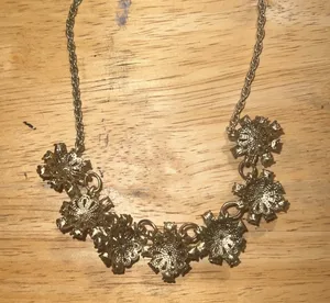 Banana Republic Red and Pink Rhinestone Necklace thumbnail 4