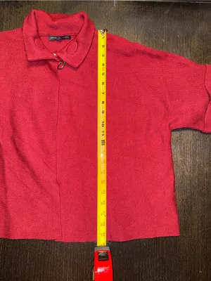 Adrienne Vittadini Red Short-Sleeve Knit Capelet Cardigan thumbnail 5