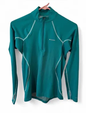 Columbia Pre-owned S/P Women Green 1/4 Zip-up Long Sleeve Active Shirt thumbnail 1