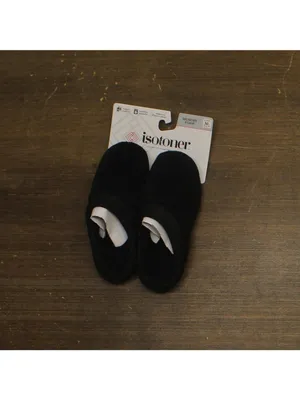 NWT Isotoner Indoor/Outdoor Slip-on Terry Satin Clog Slippers Black XL (9.5-10) thumbnail 2