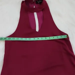LULUS GROOVE THING SWING DRESS MOCK NECK‎ IN MAGENTA Small thumbnail 8