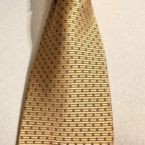 Lands’ End Handmade Tie Silk Necktie Mens Geometric Classic Gold Tie thumbnail 4