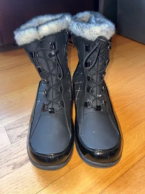 Sporto Women's Black Faux Fur Lined Winter Lace-Up Boots thumbnail 2