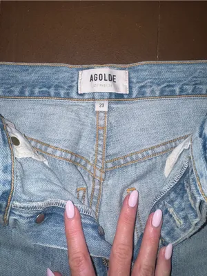 Agolde Light Blue Distressed Jeans thumbnail 4