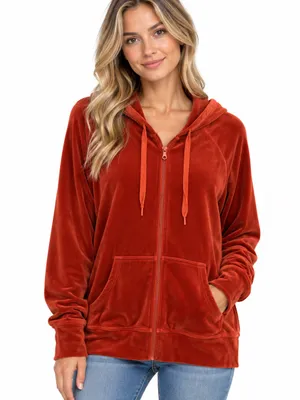 OFFLINE by Aerie Velour Full-Zip Hoodie jacket Large thumbnail 1
