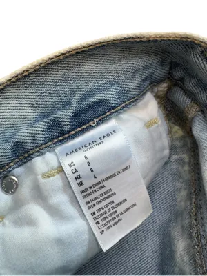 American Eagle Women’s 0 Acid Wash Distressed Denim Cutoff Shorts Super Stretch thumbnail 6