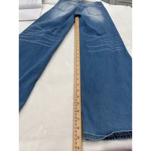 Womens Distressed Wide Leg Jeans Medium Wash Ripped High Rise Blue Size M thumbnail 5