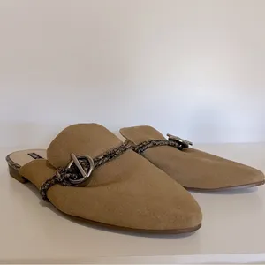 Violet &‎ Red Selma Camel Leather Mules Tan Size 8.5 thumbnail 3