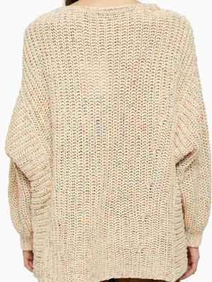 Free People Oversized Confetti Combo Neon Lights Sweater - Size - Small thumbnail 3
