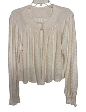 Vintage 1940s Munsingwear Cream Chenille Bed Jacket M/L Boudoir Cardigan thumbnail 1