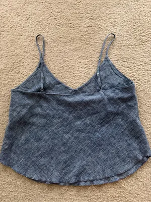 OZMA Hemp Cotton Structured Tank Top Navy Blue Size Medium thumbnail 2