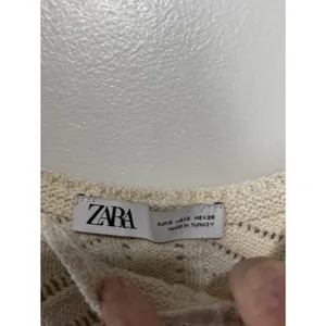 ZARA Women’s S Cream Crochet Knit Lace Ruffle Peplum Top Boho Romantic Festival thumbnail 4