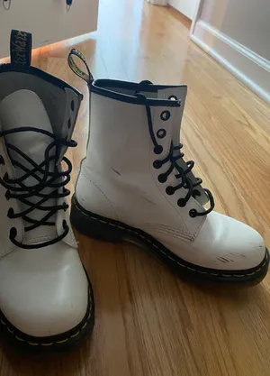 Dr. Martens White 1490 Leather Lace Up Boots thumbnail 2