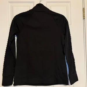 LILLY PULITZER | Skipper Popover Pullover 1/2 Zip Sweater Black Gold‎ Crochet XS thumbnail 3
