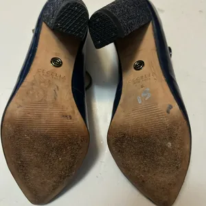 CECELIA NEW YORK Navy Patent Mary Jane Pointed Pumps thumbnail 5