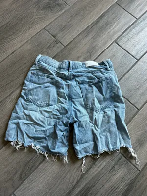 pistola Light Blue Distressed Denim Cutoff Shorts thumbnail 3