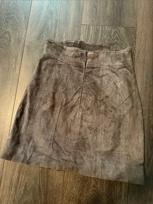 Express Suede Leather Panel Mini Skirt in Brown XS thumbnail 5