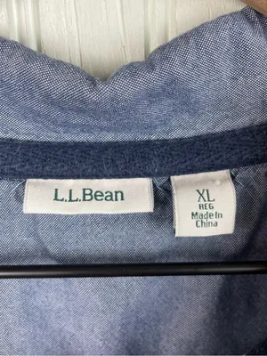 L.L. Bean Women's Soft Cotton Rugby Shirt Size XL Heather Grey Chambray Preppy thumbnail 5