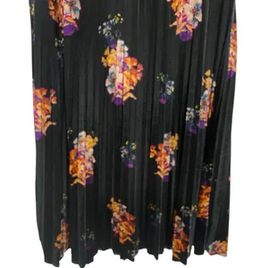 Anthropologie Maeve Pleated Velvet Floral Midi Skirt Size‎ XS Feminine Romantic thumbnail 9