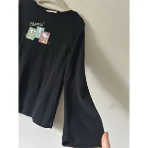 Vintage Women’s Martini Glass Black Shirt Retro Artsy Funky Vibes Size Large thumbnail 4