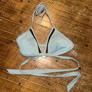 Victoria’s Secret L gray blue strappy wrap bikini top thumbnail 1