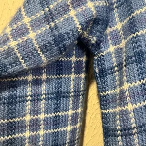 Pendleton Country Sophisticates Wool Blend Blue Plaid Cardigan Sweater size S thumbnail 8