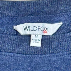 Wildfox Good Vibes Sweatshirt Women's M Oversized Blue Rainbow Graphic Pullover thumbnail 5