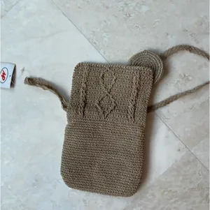 Cute, Macrame Crossbody Beige Zippered Bag w/Coin Pouch -NWT thumbnail 5