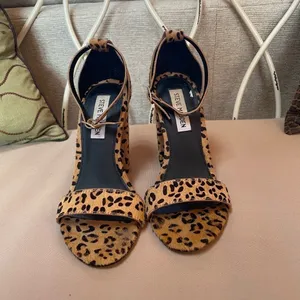 Steve Madden Carrson Real‎ Fur Sandal in Leopard Multi Size 7 thumbnail 4