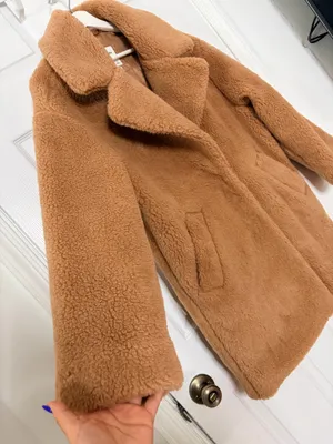 Abercrombie & Fitch The A&F Teddy Coat Size S Camel Brown Faux Fur Sherpa Cozy thumbnail 10