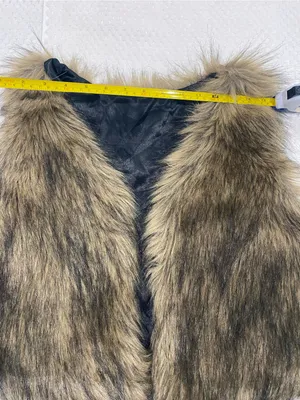 Faux Fur Brown Vest - Women's Cozy Layering Vest thumbnail 4