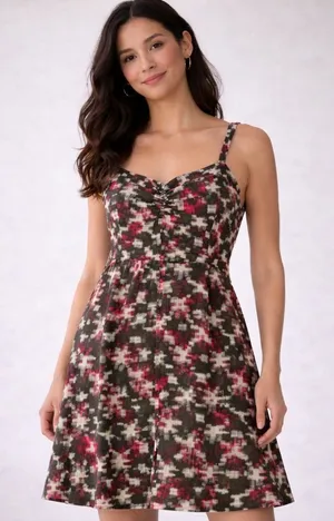 Patagonia Dress Womens 2 Abstract Tribal Summer A-Line Hemp Organic Cotton 58931 thumbnail 1