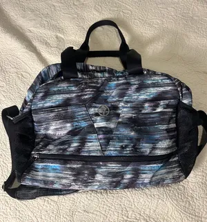 Ivivva by Lululemon Black with Blue & Gray Pattern Weekend Duffel thumbnail 1