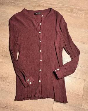WHITE FOX Take Me Out‎ Textured Button Front Long Sleeve Blouse Top S/M Small thumbnail 1