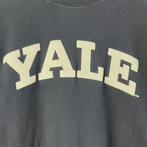 Vintage 90’s Navy Blue White “YALE” Reverse Weave Crewneck Pullover thumbnail 5