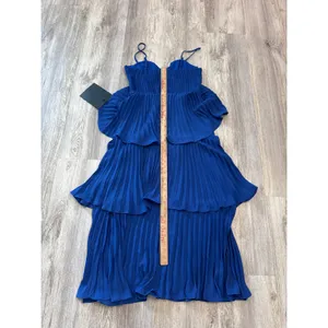 Lulus Cascading Crush Cobalt Blue Tiered Bustier Midi Dress thumbnail 9