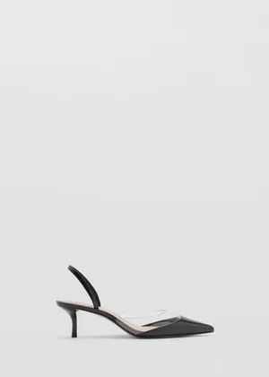 New Mango Black Pointed Slingback Pump with Clear Panel Accent Sz 8,5 thumbnail 5