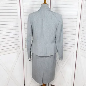 Kasper Sheath Dress Blazer Suit Women 4 Sharkskin Grey‎ Professional Business thumbnail 3