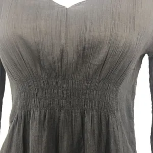 Athleta black sheer lightweight cotton shirred waist dress thumbnail 3