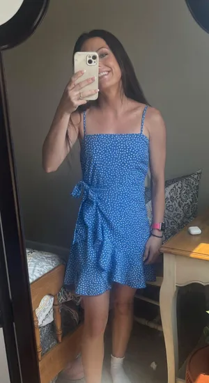 Hello Molly Mini Dress Blue Polka Dots thumbnail 1