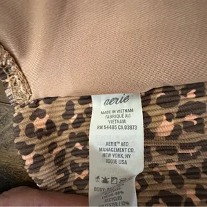 Aerie Women's Size M Brown Animal Print One Shoulder Bikini Top Swim Padded thumbnail 5