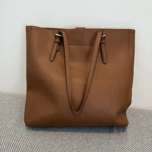 MICHAEL KORS Large Saffiano Leather Tote JET SET Tall TRAVEL ACORN BROWn thumbnail 2