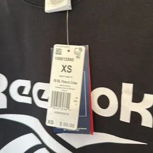Reebok Black‎ Logo Sweatshirt size XS NWT thumbnail 2