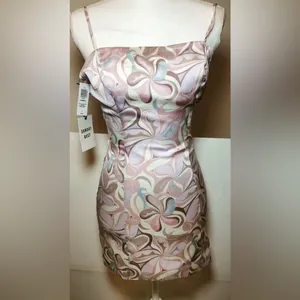 Sunday Best Shimmering Pink and Cream Dress thumbnail 3