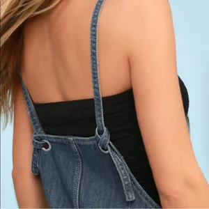 We The Free Sunset Love Denim Jumper Skirt Overalls XS thumbnail 3