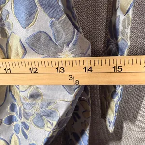 Showpo‎ Blue Gold Floral Jacquard Cut Out Tie Strap Midi Dress Womens 4 thumbnail 6
