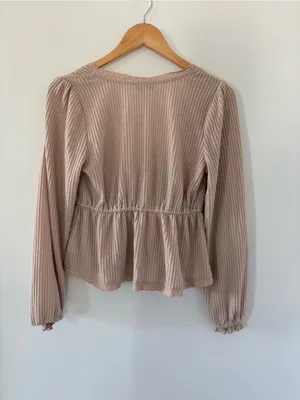 Francesca’s Tan Tie Up Detailed Top thumbnail 2