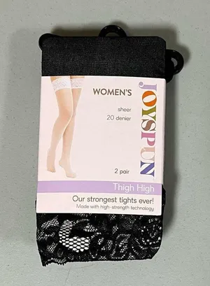 Black Sheer Lace Thigh-High Knee High Stockings Lingerie Socks Set of 2 NWT 🖤 thumbnail 1